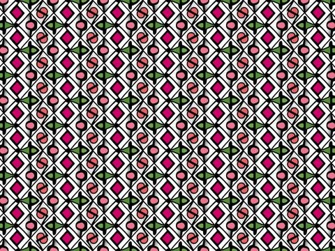 Geometric tribal lattice seamless pattern. Stock Illustration