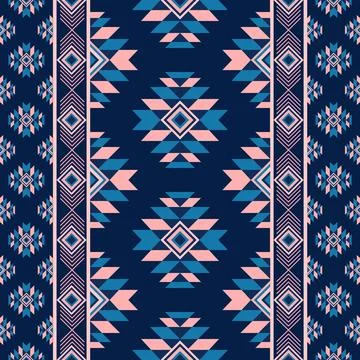 Geometric tribal pattern with traditional Native American style Stock Illustration