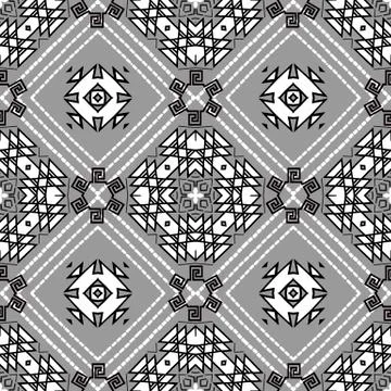 Geometric tribal seamless pattern. Vector ornamental ethnic style carpet Illustrazione stock