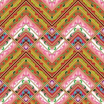 Geometric tribe seamless pattern. Colorful ethnic background wallpaper Illustrazione stock