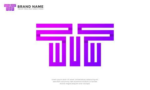 Geometric Triple T Monogram Logo Stock Illustration