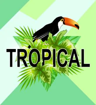 Geometric tropical background. Stock Illustration