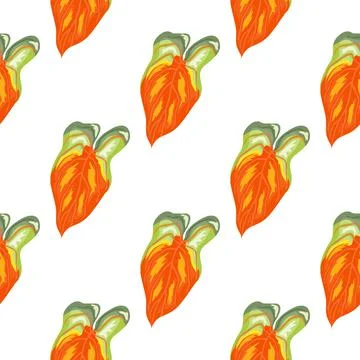 Geometric tropical leaves seamless pattern isolated. Illustrazione stock
