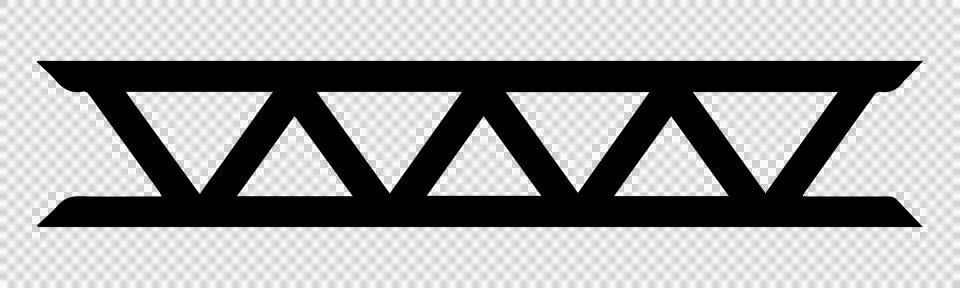 Geometric truss structure. Triangular metal framework. 스톡 일러스트