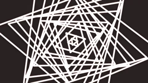 Geometric Tunnel Animation, White Lines on Black Background 스톡 동영상 341851502