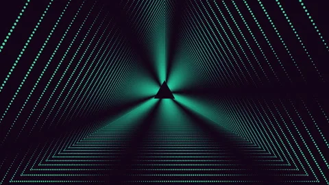 Geometric tunnel with bright light a 3d rendering Vídeos de archivo 321941682