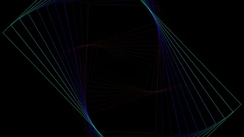 Geometric tunnel flying on black background overlay 4K Stock Footage 336514034