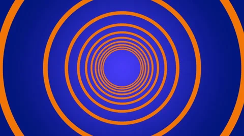 Geometric tunnel of hoops circles blue background Video stock 34606279