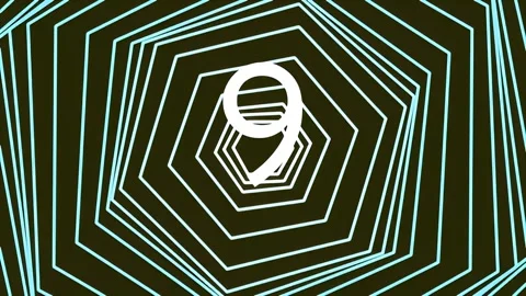 Geometric Tunnel with Numbers, Digital Countdown 스톡 동영상 341298894