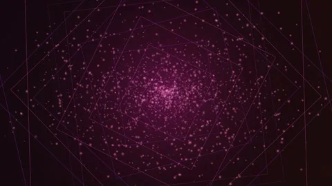 Geometric tunnel with pink dots creates a mesmerizing, abstract visual journey Stock Footage 326706779