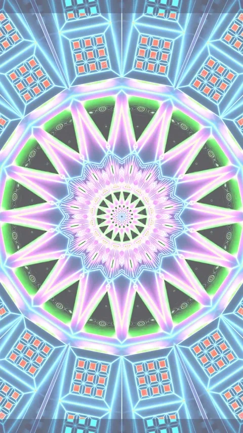 Geometric tunnel vj loop screensaver features seamless looping kaleidoscope.. Stock Footage 321575931
