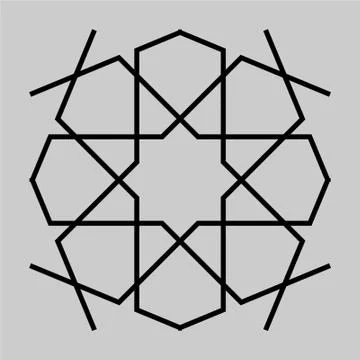 Geometric turkish Laser cutting vector panel. Stock Illustration