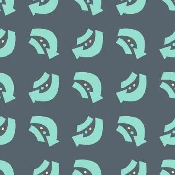 Geometric turquoise arrows seamless pattern. Pastel blue background. Simple d Stock Illustration