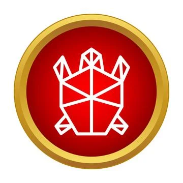 Geometric turtle logo in red circle icon Illustrazione stock