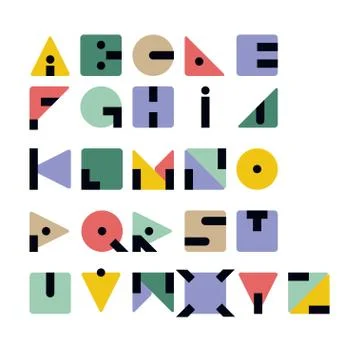 Geometric  typeface 스톡 일러스트