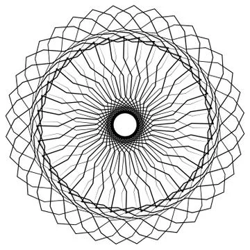 Geometric uncolored mandala element Illustrazione stock