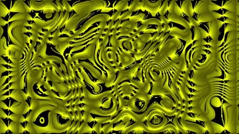 Geometric underlay with yellow and black swirling liquid abstract pattern, .. Stock Footage 321583140