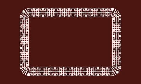 Geometric unique korean traditional pattern border. Vector illustration. Illustrazione stock