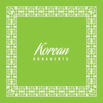 Geometric unique korean traditional pattern border. Vector illustration. Stock Illustration