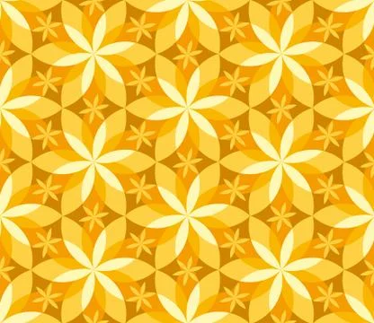 Geometric vanilla flower seamless pattern. Stock Illustration