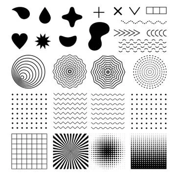 Geometric vector abstract elements and backgrounds set Stock Illustration