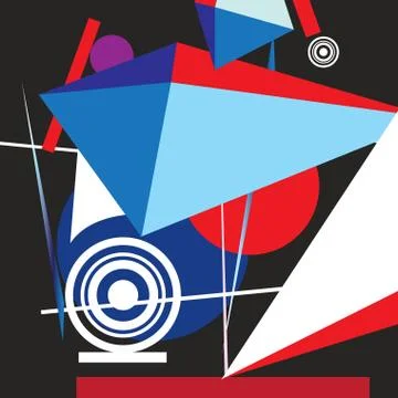 Geometric vector background with different objects 스톡 일러스트