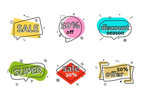 Geometric vector bubbles promo banner Illustrazione stock