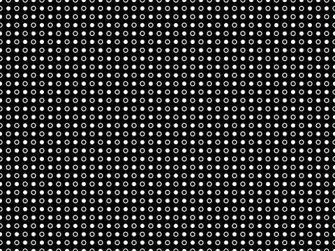 Geometric vector design of repeated black and white circular dots pattern Stock Illustration