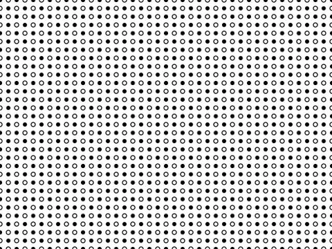 Geometric vector design of repeated black and white circular dots pattern Illustrazione stock