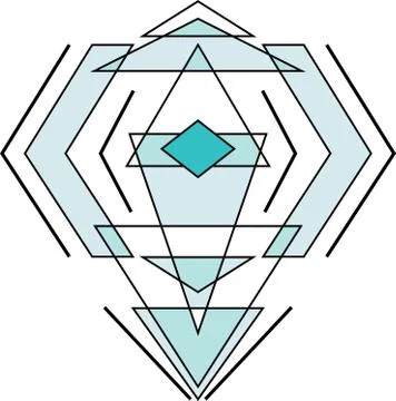 Geometric vector drawing of a stylized diamond Stock Illustration