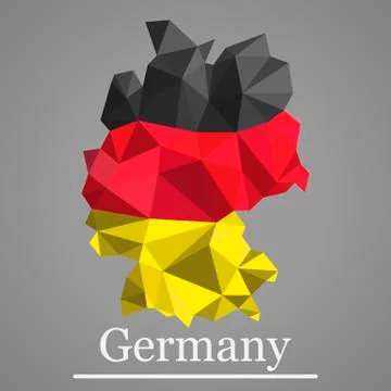 Geometric vector map of Germany Stock Illustration