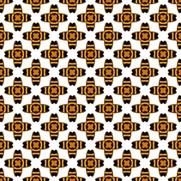 Geometric vector ornament orange on white background Stock Illustration