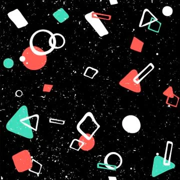 Geometric Vector pattern with black and white. Form a triangle, a line, a cir Stock Illustration