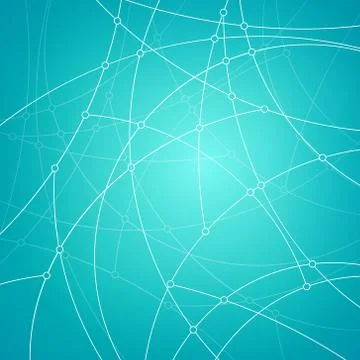 Geometric vector pattern,curves and nodes Stock Illustration