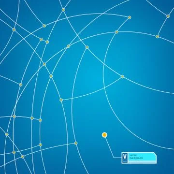 Geometric vector pattern,curves ,circles and nodes 스톡 일러스트