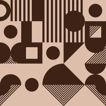 Geometric vector seamless pattern 20s geometric design. Trendy bauhaus patt.. Illustrazione stock