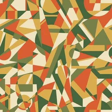 Geometric vector seamless pattern. Abstract repeated background with whimsical Stock Illustration