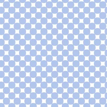 Geometric vector seamless pattern. Background of blue circles and white squares. Stock Illustration