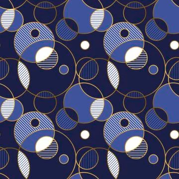 Geometric vector seamless pattern in retro style Stock Illustration