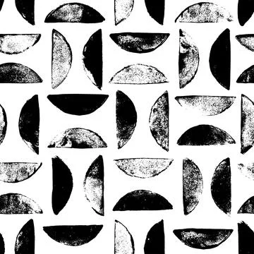 Geometric vector seamless pattern with semi circle Illustrazione stock