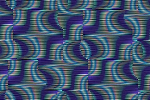 Geometric vector seamless pattern with striped abstract shapes. Stock Illustration