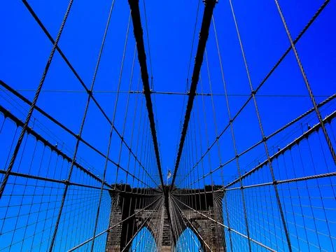 Geometric view of the Brooklyn Bridge Stock Photos