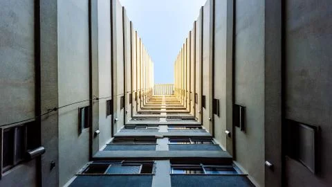 Geometric view of building from the side Stock Photos
