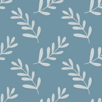Geometric vintage branches leaf seamless pattern illustration Stock Illustration