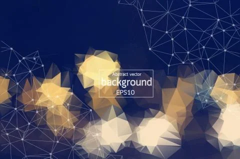 Geometric vintage Polygonal background molecule and communication. Connected  Stock Illustration