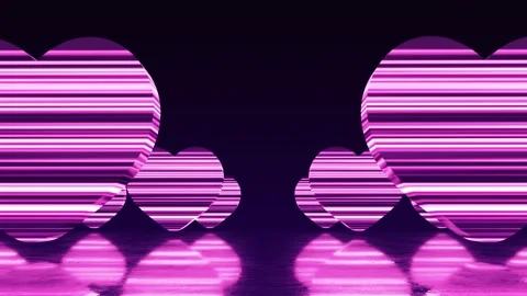 Geometric VJ loop made of bright neon hearts Video stock 268577913
