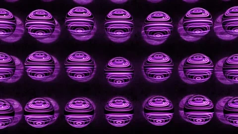 Geometric VJ loop made of bright neon spheres Stock Footage 268577923