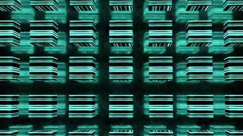 Geometric VJ loop made of bright neon cubes Video stock 268577932