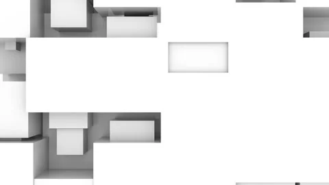 Geometric volumetric splash screen. The white flat surface turns into cubes and Stock Footage 146531461