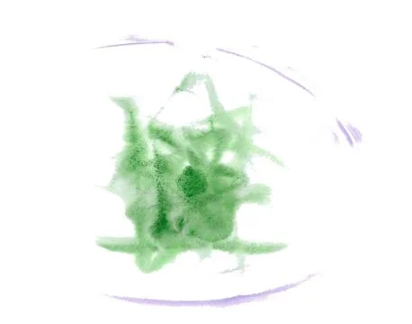 Geometric voluminous translucent emerald star in a lilac circle Stock Photos